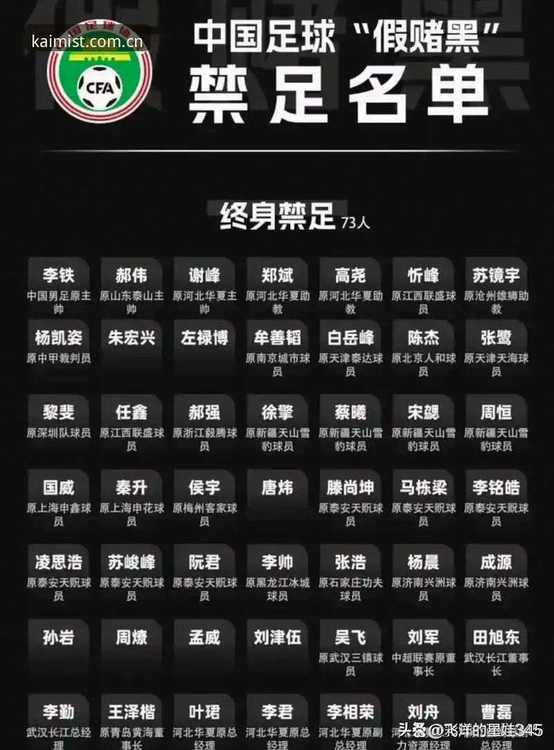从足协第三批禁足名单看中国足球反腐操作教程——云开体育入口深度解读